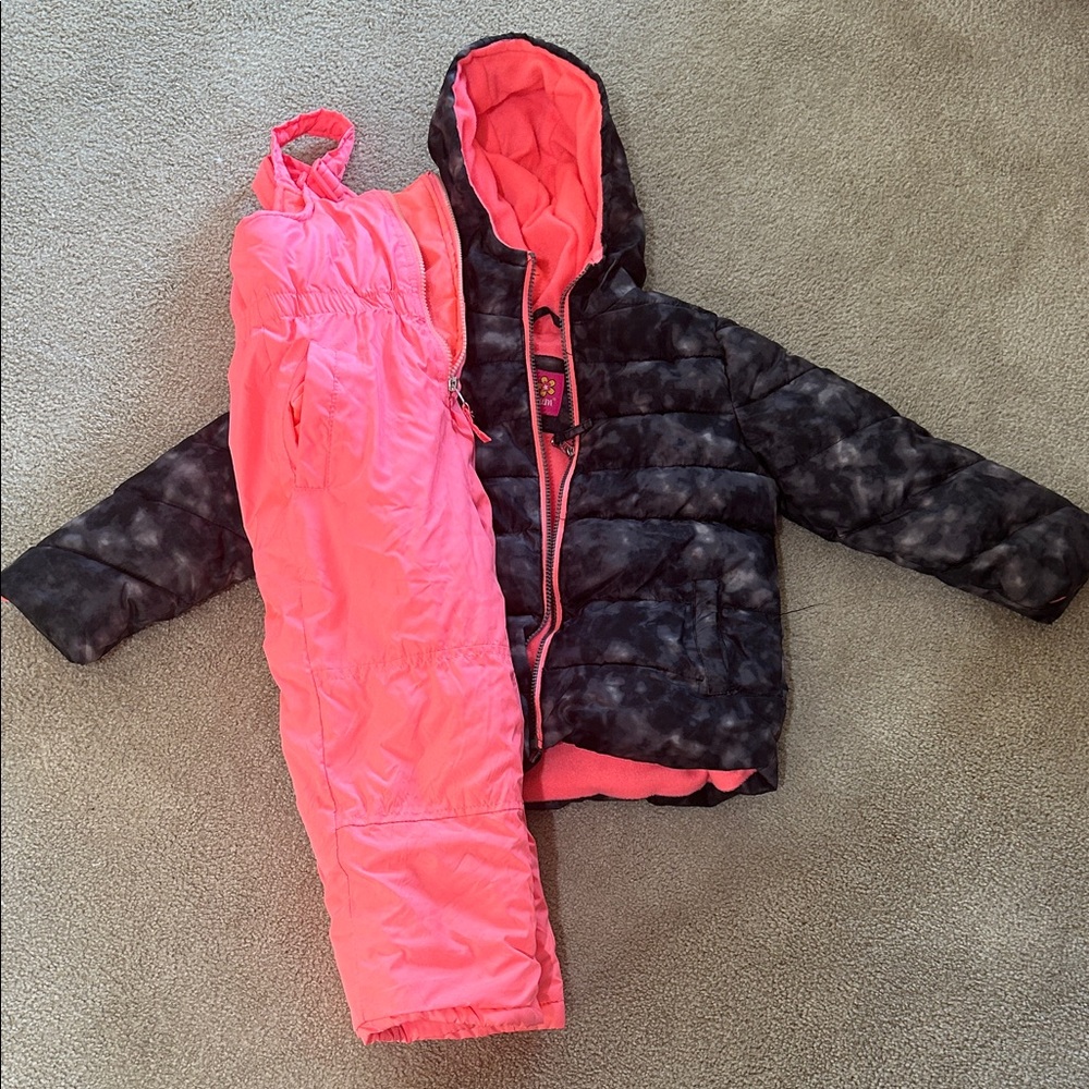 Pink Platinum Kids Matching Ski Set - Black and Pink